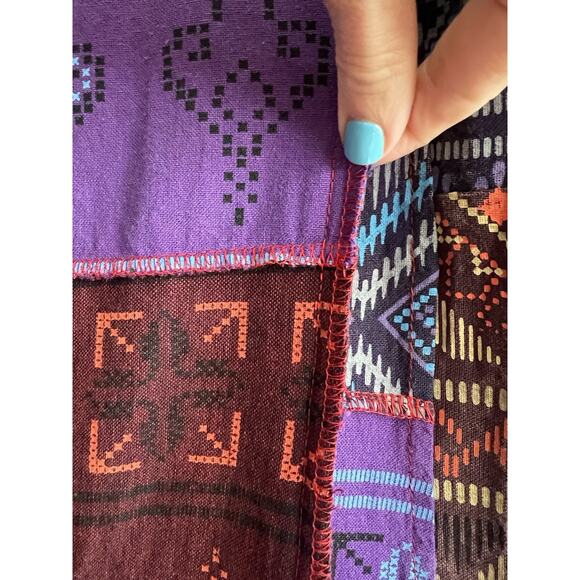 KARMA NEPAL CRAFTS Purple Patchwork Cotton Boho Maxi Kimono Duster - Picture 11 of 16